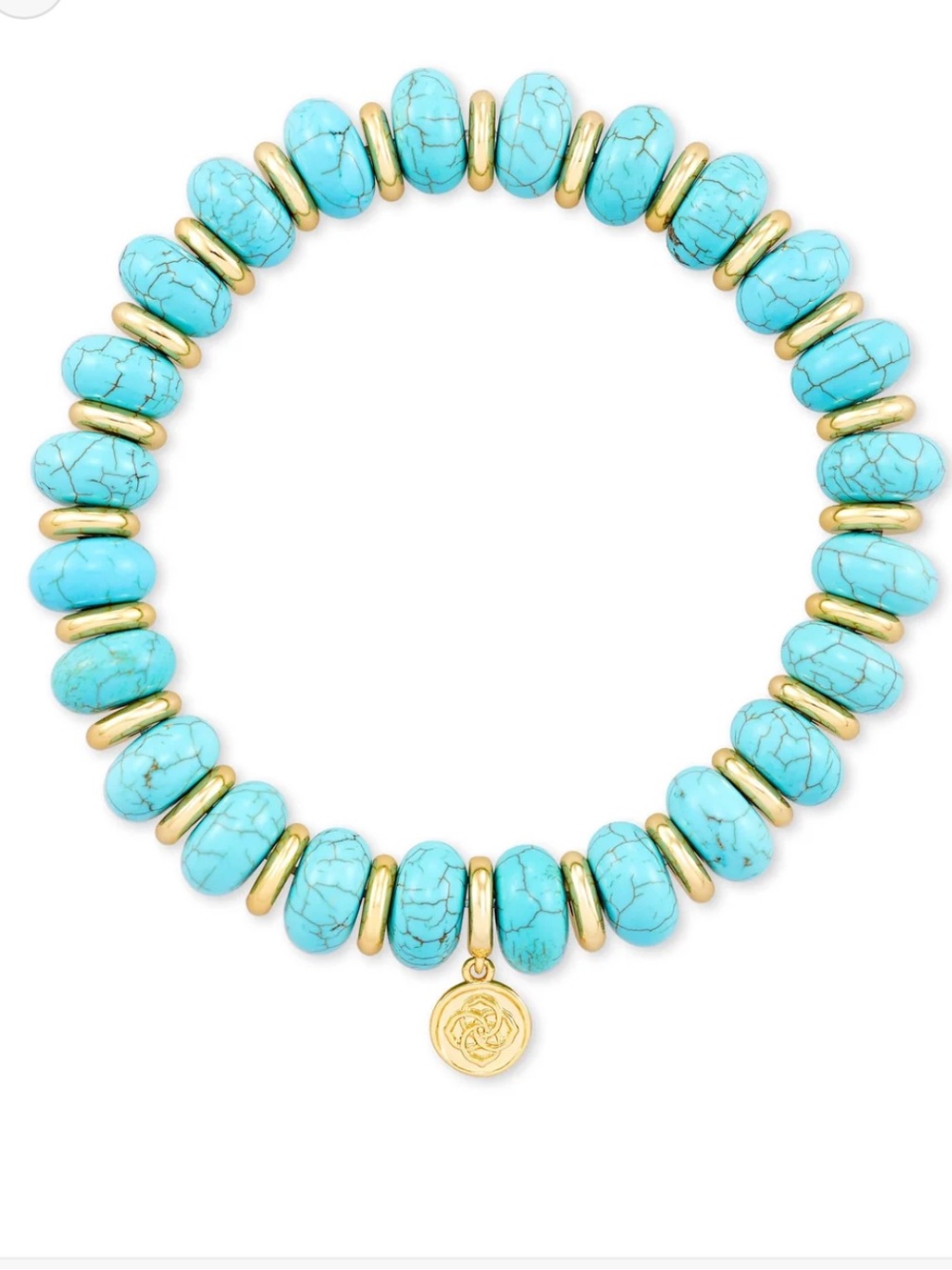 Kendra Scott Rebecca Stretch Bracelet Variegated Turquoise Magnesite EUC w/ Bag